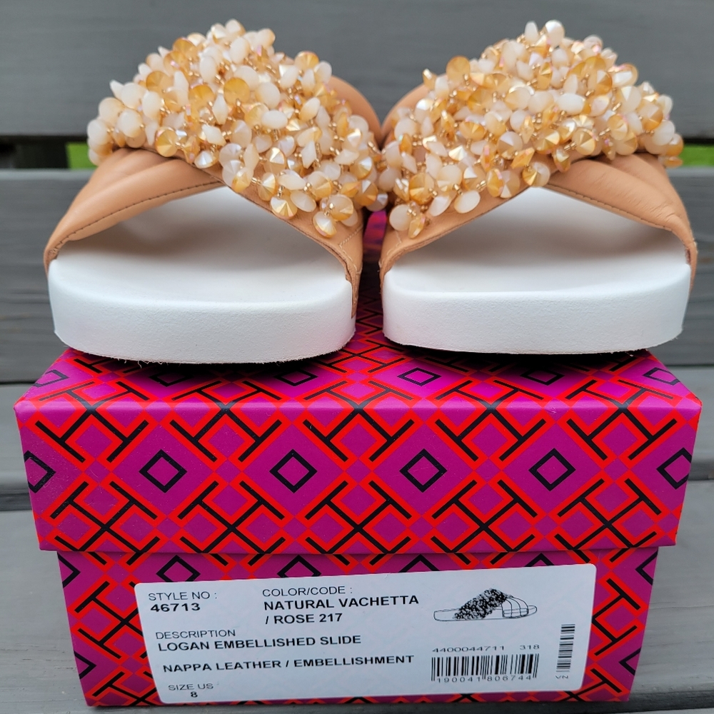 Tory Burch Logan Embellished Slides
